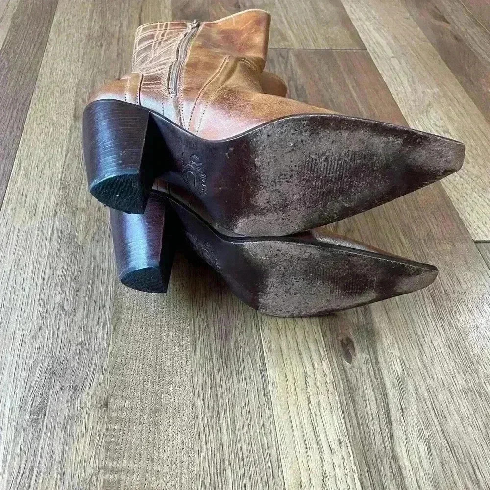 Charlie 1 Horse Handrcrafted‎ Leather Cowboy Boots Sz 6.5 Cowgirl Boho Western - Picture 12 of 13